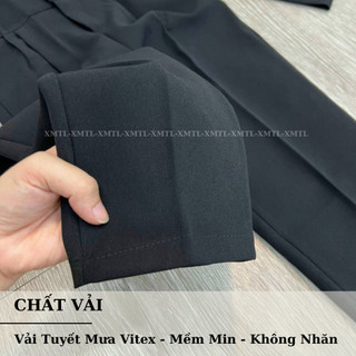 Quần tây công sở nữ dáng baggy, cạp cao 10cm phối 3 nút cài lưng tôn dáng bigsize 420– XMTL