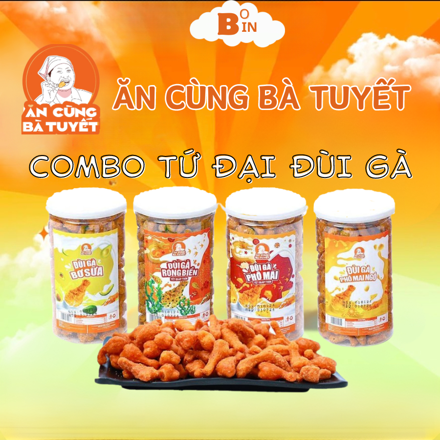 COMBO 4 HŨ ĐÙI GÀ, RONG BIỂN, PHÔ MAI , BƠ SỮA , PHÔ MAI NGÔ - Ăn Cùng ...