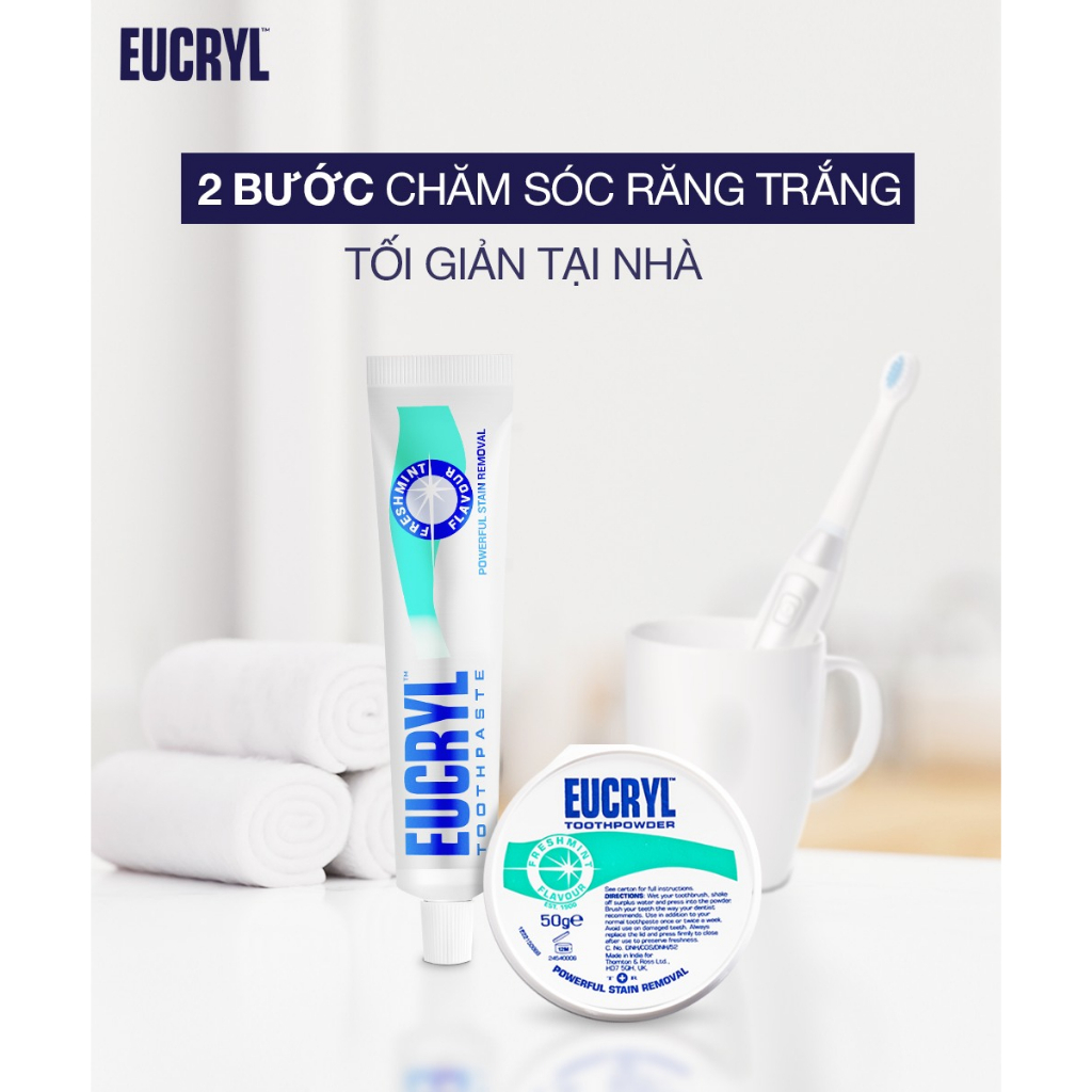 [ Livestream x Eucryl ] Combo 2 Kem đánh răng Eucryl hỗ trợ làm trắng răng (2x62g)