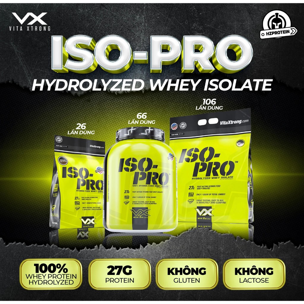 Tăng Cơ Giảm Mỡ Whey Protein Hydrolyzed VitaXtrong Iso Pro | Shopee ...
