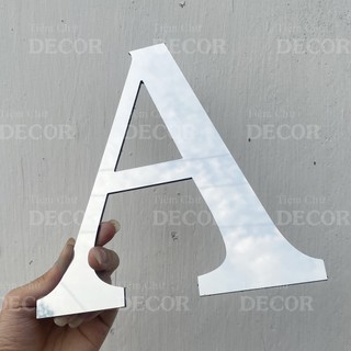 Chữ Alu Bạc Gương 20cm dày 3mm In Hoa T2 dán tường, Chữ Decor Trang Trí biển quảng cáo