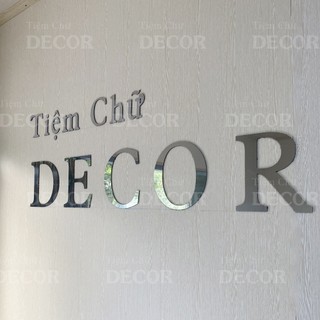 Chữ Alu Bạc Gương 20cm dày 3mm In Hoa T2 dán tường, Chữ Decor Trang Trí biển quảng cáo