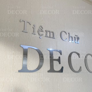 Chữ Alu Bạc Gương 20cm dày 3mm In Hoa T2 dán tường, Chữ Decor Trang Trí biển quảng cáo