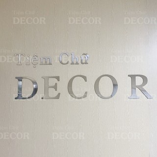 Chữ Alu Bạc Gương 20cm dày 3mm In Hoa T2 dán tường, Chữ Decor Trang Trí biển quảng cáo