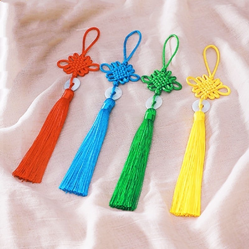 Set 5 dây tua rua đồng tâm ngọc bội cổ trang - Kem Shop K14