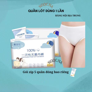 Quần lót dùng 1 lần cho nữ chất liệu Cotton cao cấp đáy quần kháng khuẩn hộp 5 quần đủ size