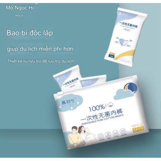Quần lót dùng 1 lần cho nữ chất liệu Cotton cao cấp đáy quần kháng khuẩn hộp 5 quần đủ size