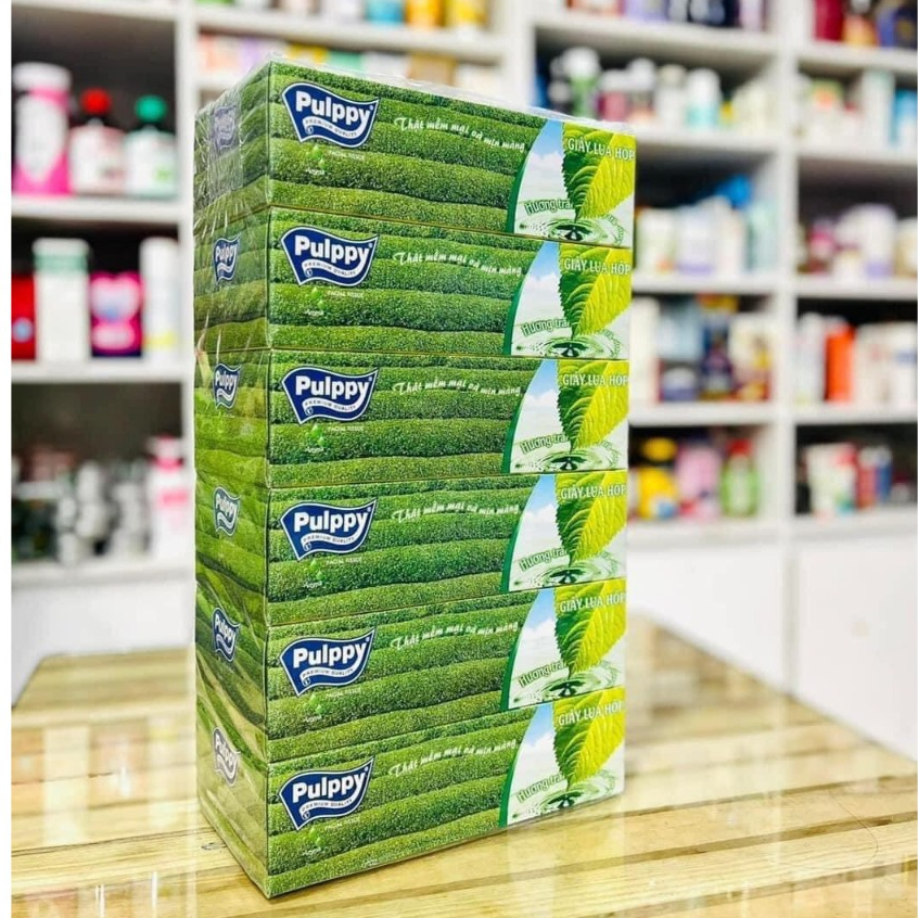 KHĂN GIẤY HỘP PULPPY TRÀ XANH KHUYẾN MÃI, CHUẨN HÀNG CÔNG TY | Shopee ...