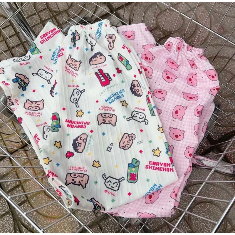 Quần Dài Hoạt Hình Dễ Thương [FREESHIP]🌸 Quần Dài Ống Rộng Form Suông Phong Cách Hàn Quốc🌸
