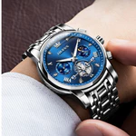 ĐỒNG HỒ NAM OLEVS ĐEO TAY CAO CẤP SIZE 42MM DÂY THÉP KHÔNG GỈ, CHỐNG NƯỚC, CHỐNG GỈ, LỊCH NGÀY ĐÊM - OLE2856 — ảnh 5