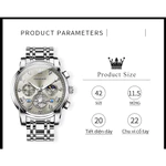 ĐỒNG HỒ NAM OLEVS ĐEO TAY CAO CẤP SIZE 42MM DÂY THÉP KHÔNG GỈ, CHỐNG NƯỚC, CHỐNG GỈ, LỊCH NGÀY ĐÊM - OLE2856 — ảnh 2