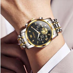 ĐỒNG HỒ NAM OLEVS ĐEO TAY CAO CẤP SIZE 42MM DÂY THÉP KHÔNG GỈ, CHỐNG NƯỚC, CHỐNG GỈ, LỊCH NGÀY ĐÊM - OLE2856 — ảnh 8