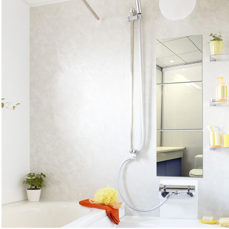 Gương dán tường NHU Y DECOR , gương thật hình vuông ghép lại độc đáo sáng tạo, kính dán soi rõ nét 20x20cm [Có kèm keo]