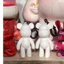 Set 10 Móc Khóa Phôi Nhựa Thỏ Bunny, Gấu Bearbrick Phụ Kiện Đổ Màu Loang Sáng Tạo HUNGACOLOR