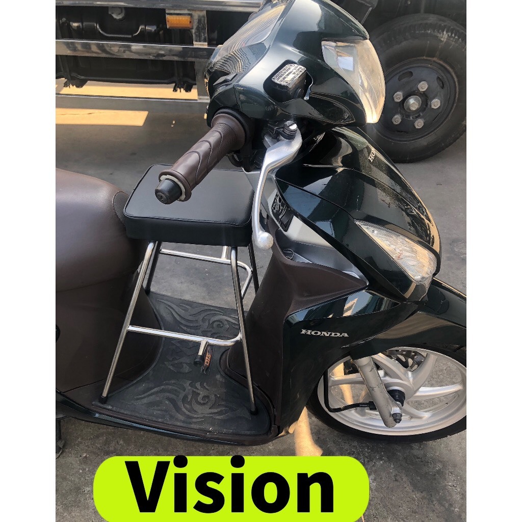 [ ĐÔN NỆM ] GHẾ ĐÔN GA INOX YÊN NỆM ĐEN XE MÁY VISION , GHẾ TẢI TRỌNG ĐẾN 40KG