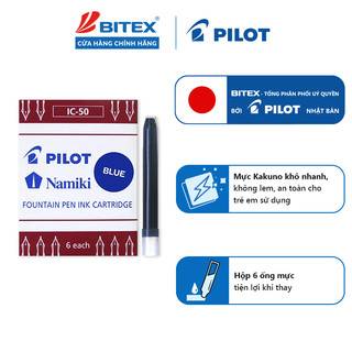 Ống mực bút máy Pilot KAKUNO (vỉ 6 ống) dành riêng cho bút Kakuno - IC-50