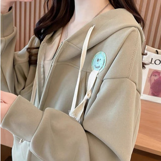 ÁO KHOÁC NỈ DÂY KÉO FROM RỘNG HỌA TIẾT THÊU HÌNH DỄ THƯƠNG CÓ DÂY THẮT NHƯ HÌNH