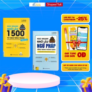 Sách - Combo Học Nhanh Nhớ Lâu 1500 Từ Vựng Tiếng Trung Thông Dụng Và Học Nhanh Nhớ Lâu Ngữ Pháp Tiếng Trung Thông Dụng