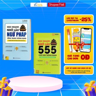 Sách - Combo Học Nhanh Nhớ Lâu Ngữ Pháp Tiếng Trung Thông Dụng Và Học Nhanh Nhớ Lâu 555 Chữ Hán Thông Dụng