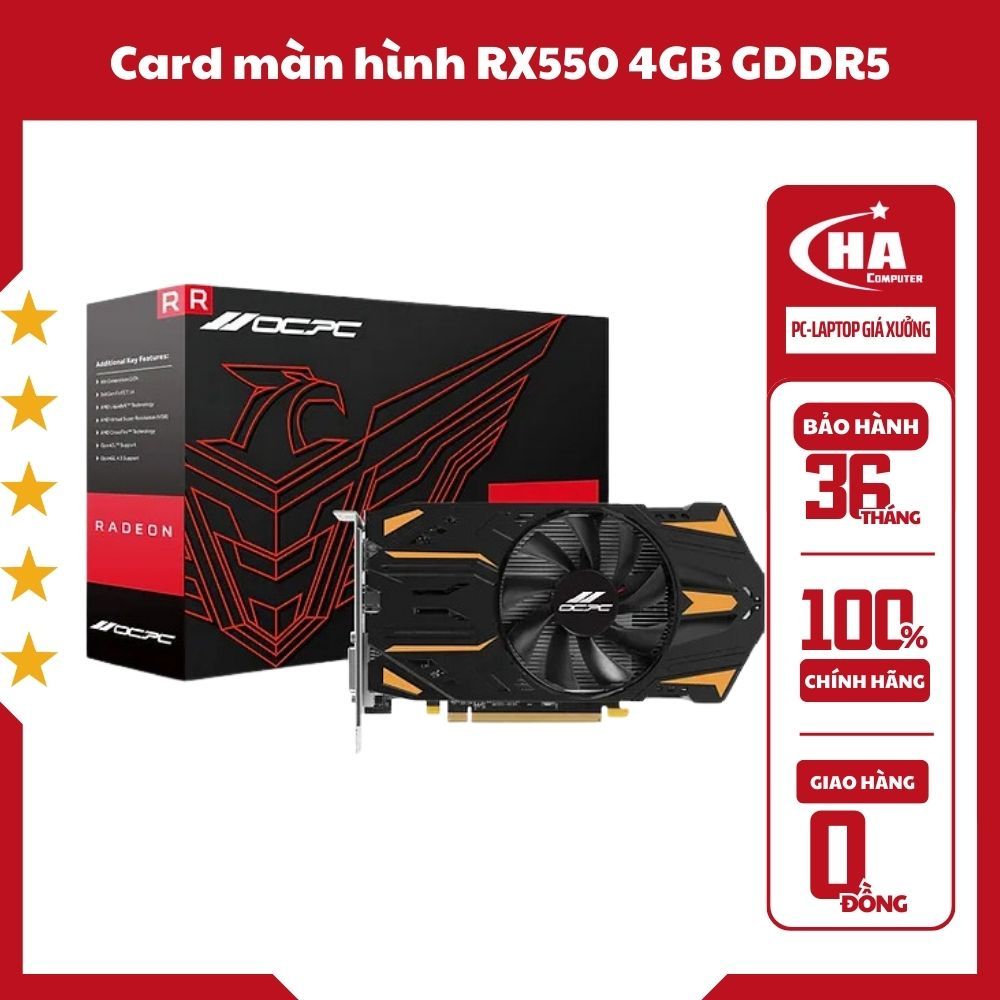 Cạc đồ họa OCPC RX550 4GB GDDR5- Bảo Hành 36 Tháng | Shopee Việt Nam