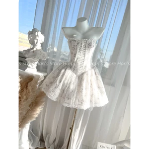 VÁY FORM CORSET HOA ĐAN DÂY SIÊU BỒNG BỀNH (ẢNH THẬT)