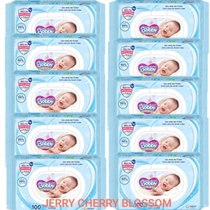 10 gói khăn ướt Bobby 100 tờ