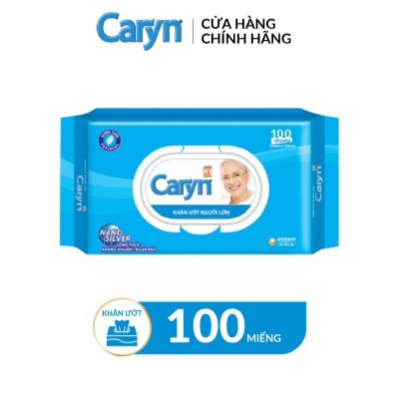 3 gói khăn ướt Caryn 100 tờ