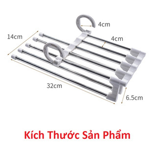 Móc Treo Quần Áo 5 Tầng Có Thể Gấp Gọn, Móc Treo Đồ Đa Năng Thông Minh Sắp Xếp Tủ Quần Áo 88449