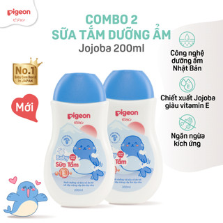 Combo 2 Sữa Tắm Gội Dưỡng Ẩm Cho Bé Pigeon 200ml Dịu Nhẹ Mềm Mại An Toàn Cho Da
