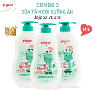 Combo 3 Sữa Tắm Gội Dưỡng Ẩm Cho Bé Pigeon 700ml Dịu Nhẹ Mềm Mại An Toàn Cho Da