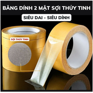 Băng Dính 2 Mặt Sợi Thủy Tinh Cố Định, Băng Keo Vải 2 Mặt Siêu Dính Dán Tường Tiện Lợi 88446