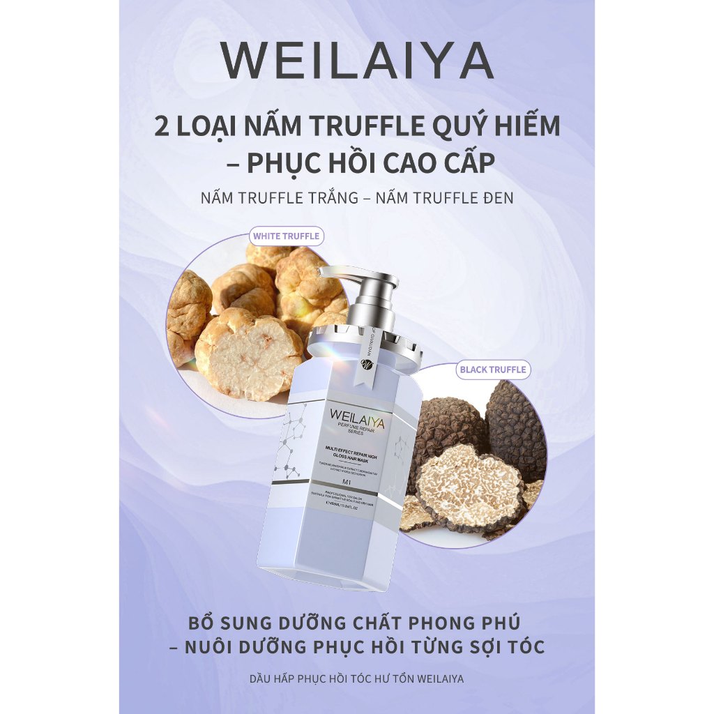 Dầu hấp tóc phục hồi đa tầng Weilaiya dưỡng tóc chuyên sâu, làm mượt, phục hồi tóc cho tóc khô xơ chai 450ml