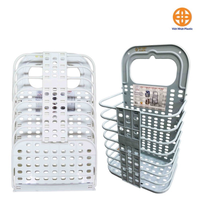 Giỏ Đựng Đồ Gấp Gọn Thông Minh, Giỏ Đựng Đồ Đa Năng Tặng Kèm Móc Dán Tường