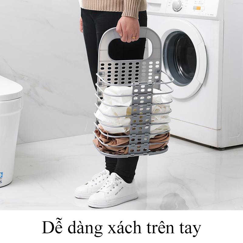Giỏ Đựng Đồ Gấp Gọn Thông Minh, Giỏ Đựng Đồ Đa Năng Tặng Kèm Móc Dán Tường
