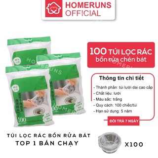 Combo 100 Túi Lọc Rác Bồn Rửa Chén Bát, Túi Lưới Lọc Rác Chậu Rửa Bát, Bọc Đựng Rác Bồn Rửa Bát