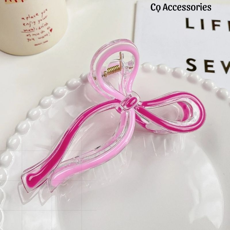 [Flash sales]Kẹp Tóc Hình Nơ Bằng Acrylic Phối Màu Cỡ Lớn Nhiều Màu Dễ Thương Phụ Kiện Tóc Nữ và Bé Gái