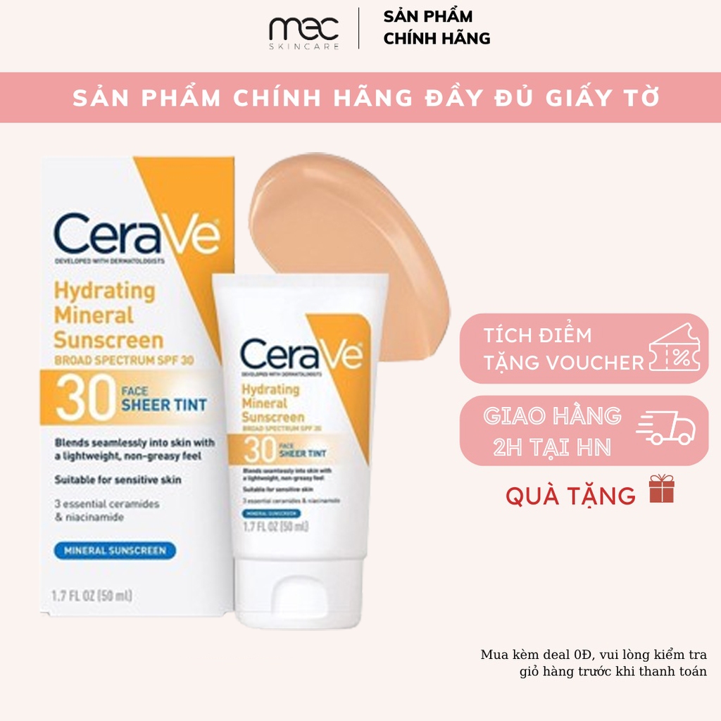 KEM CHỐNG NẮNG: CeraVe Tinted Sunscreen SPF 30 | Hydrating Mineral ...