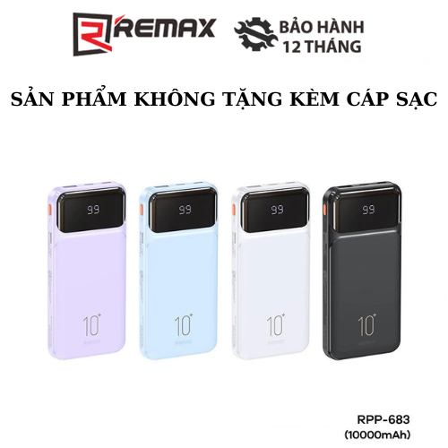 Pin Sạc Dự Phòng Remax RPP-683 10000mAh 1 Cổng USB Kèm Cáp Liền Pin Max ...