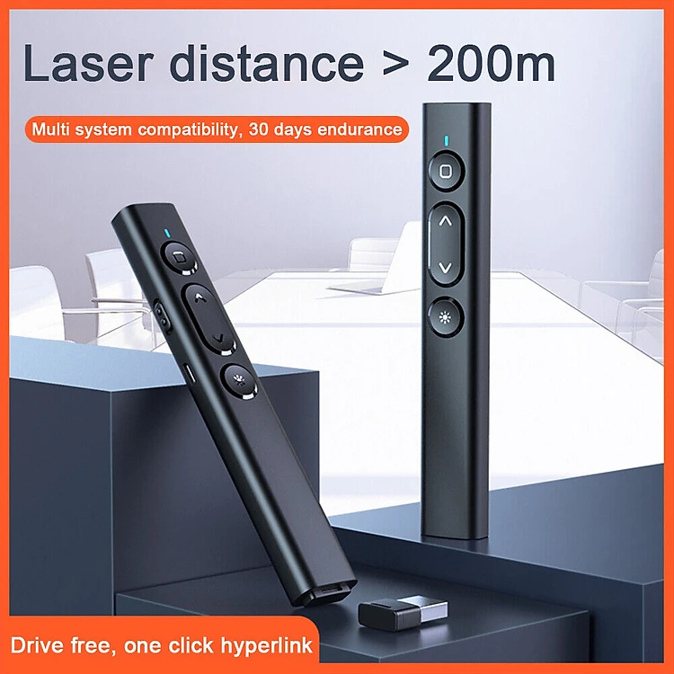 Bút trình chiếu Laser không dây chính hãng Ugreen 50654 cao cấp (Led đỏ, chiếu xa 200M)