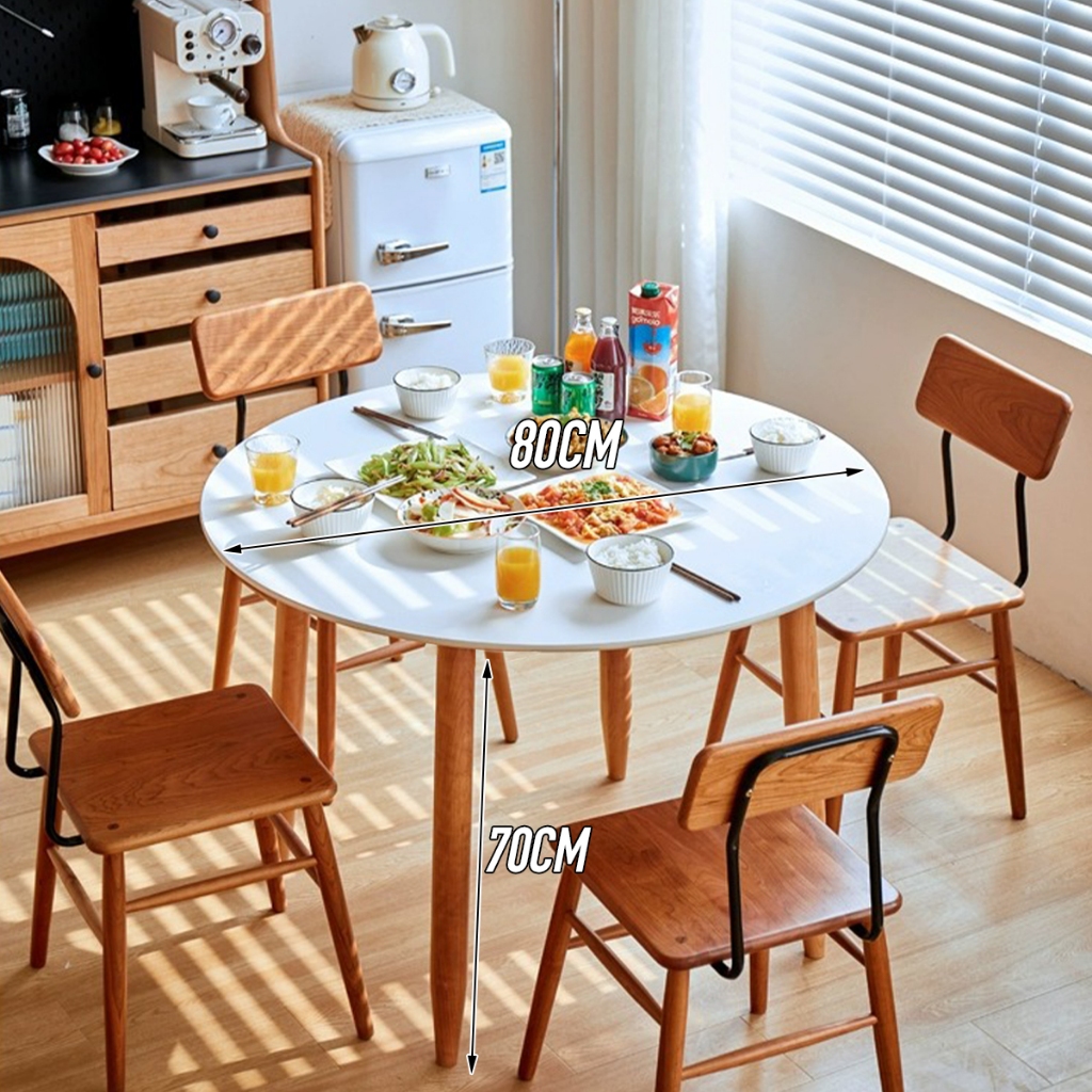 Bàn ăn tròn phong cách hiện đại Nhu Y Decor - Bàn tròn decor đường kính lớn 80cm