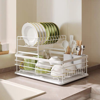 (Loại 1 chắc chắn) Giá Đựng Bát Đĩa Có Khay Hứng Nước Kèm Ống Đũa, Kệ Để Bát Đĩa