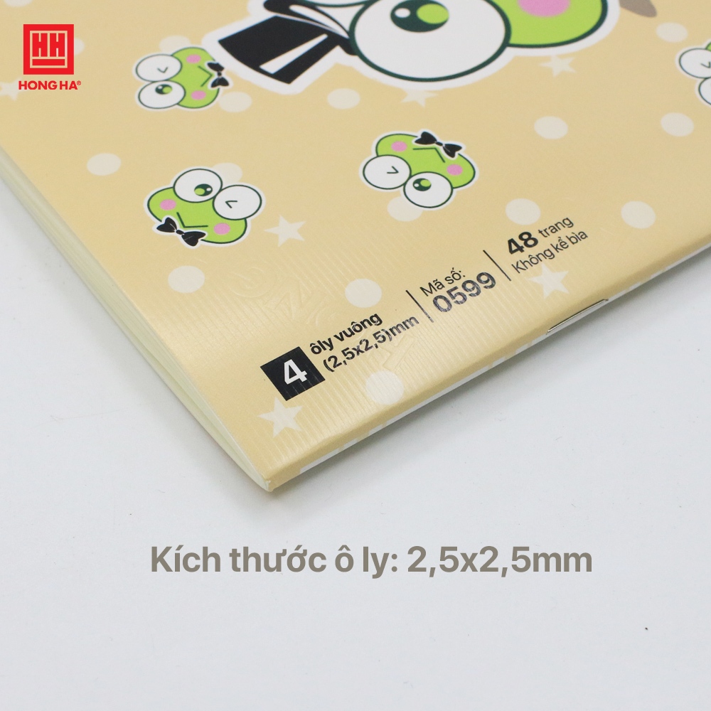 Ảnh Vở 4 ô ly 48 trang Hồng Hà Ếch cốm định lượng 100gsm - 0599 3