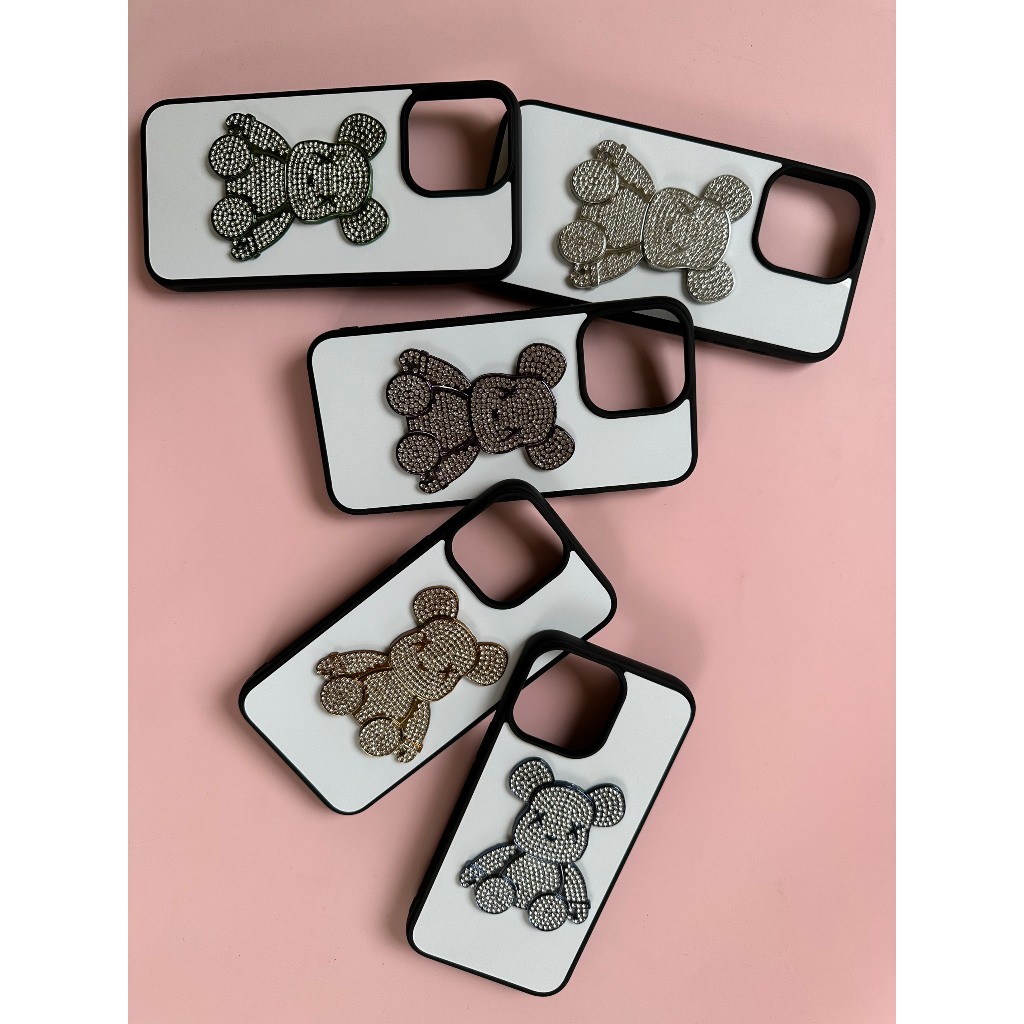 Ốp iphone gấu Bearbrick, gấu lấp lánh