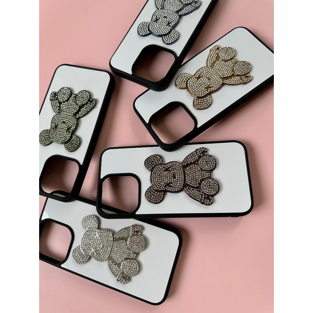 Ốp iphone gấu Bearbrick, gấu lấp lánh