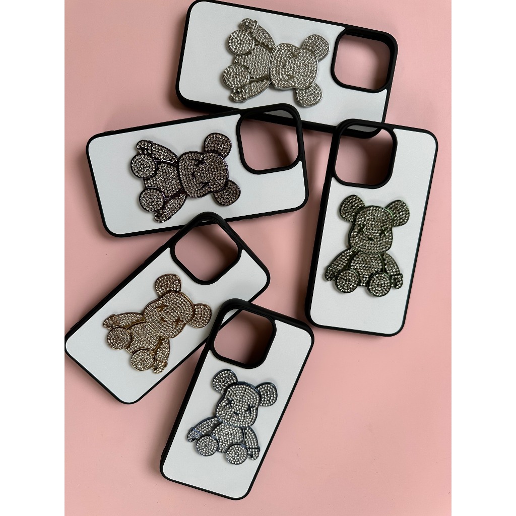 Ốp iphone gấu Bearbrick, gấu lấp lánh