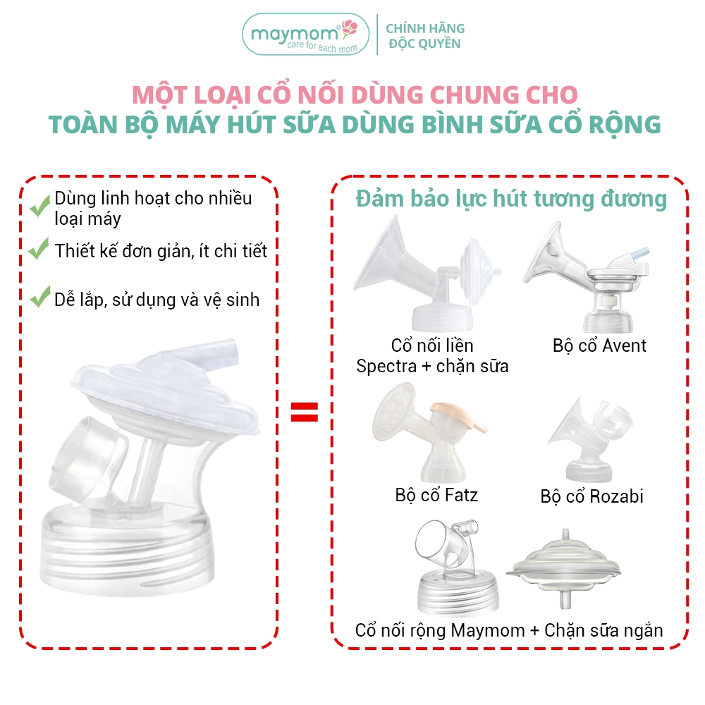 Ảnh Cổ Nối Máy Hút Sữa Cổ Rộng 3 Chi Tiết Thương Hiệu Maymom, Tương Thích Máy Spectra, Avent, Fazt, Rozabi 3