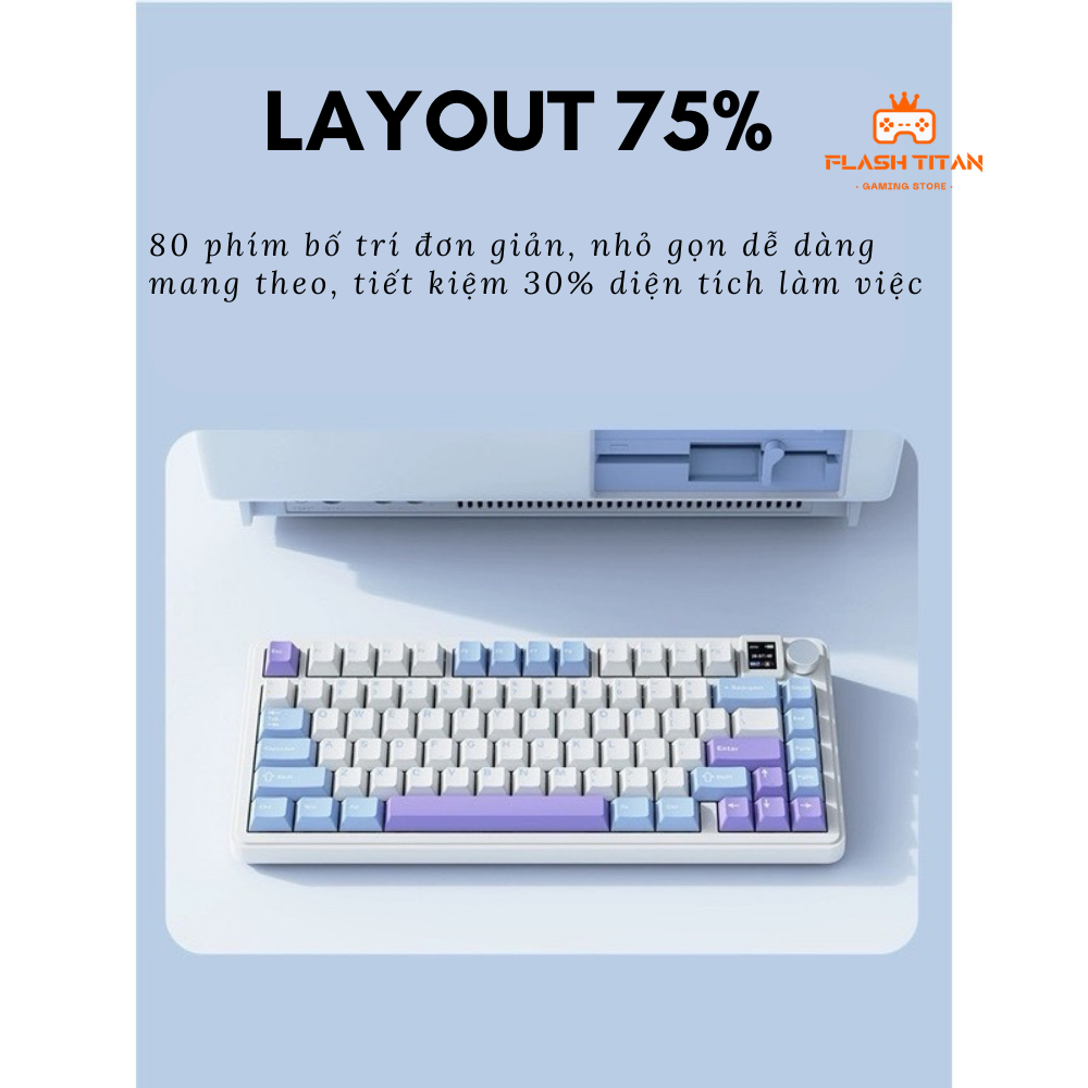 Bàn phím cơ không dây XinMeng M75 - Mạch xuôi - Switch Black Plum - Màn Hình Custom - Có Led Viền | BigBuy360 - bigbuy360.vn