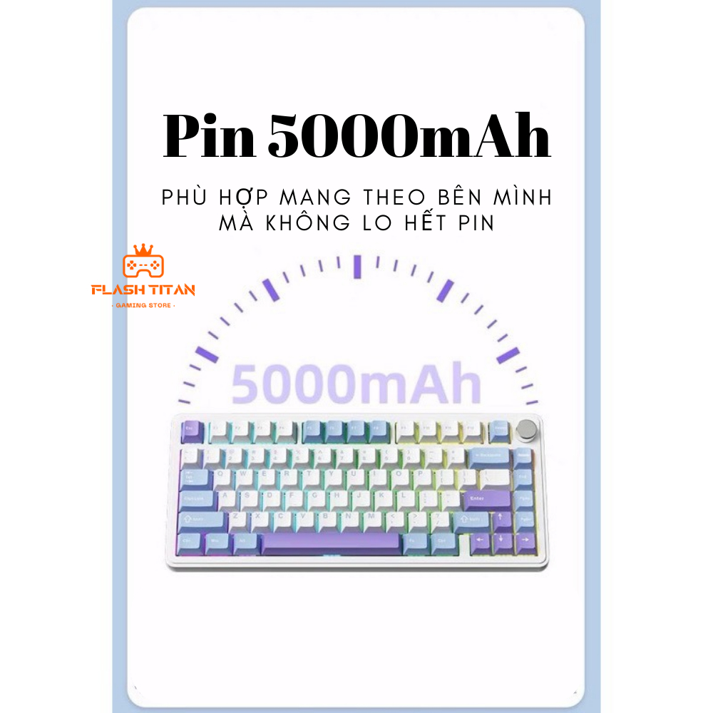 Bàn phím cơ không dây XinMeng M75 - Mạch xuôi - Switch Black Plum - Màn Hình Custom - Có Led Viền | BigBuy360 - bigbuy360.vn
