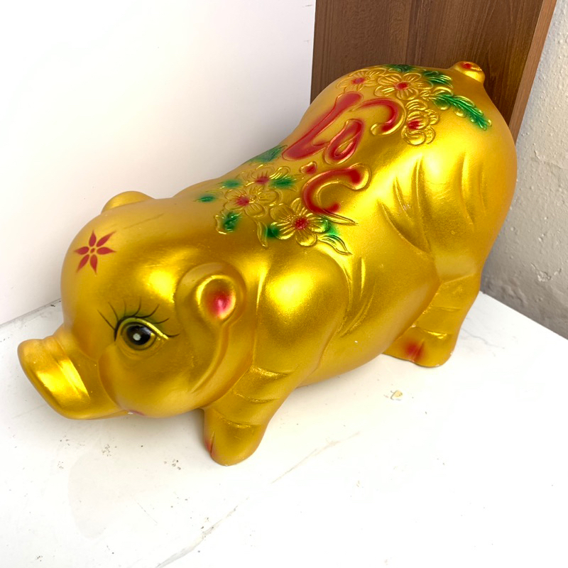 Heo đất,lợn đất,ống heo tiết kiệm ngọc trinh chữ Lộc (ảnh thật shop chụp)