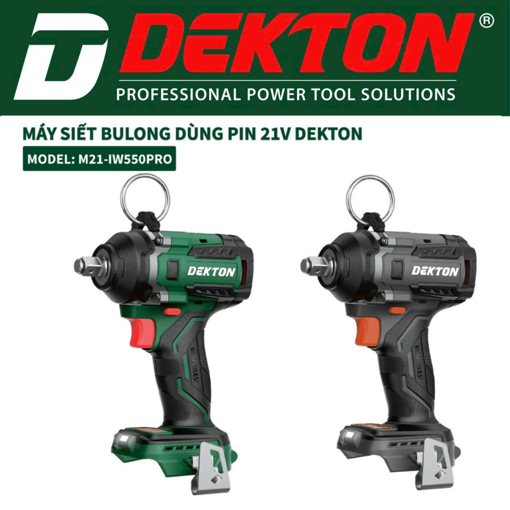Thân Máy Siết Bulong Dekton M21-IW550PRO / Lực Siết 550N.m / 4 Cấp Tốc Độ / Chân Pin Makita Phổ Thông